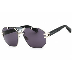 Philipp Plein Men's Sunglasses - Palladium/Gloss Black Full Rim Frame | SPP077M 0578