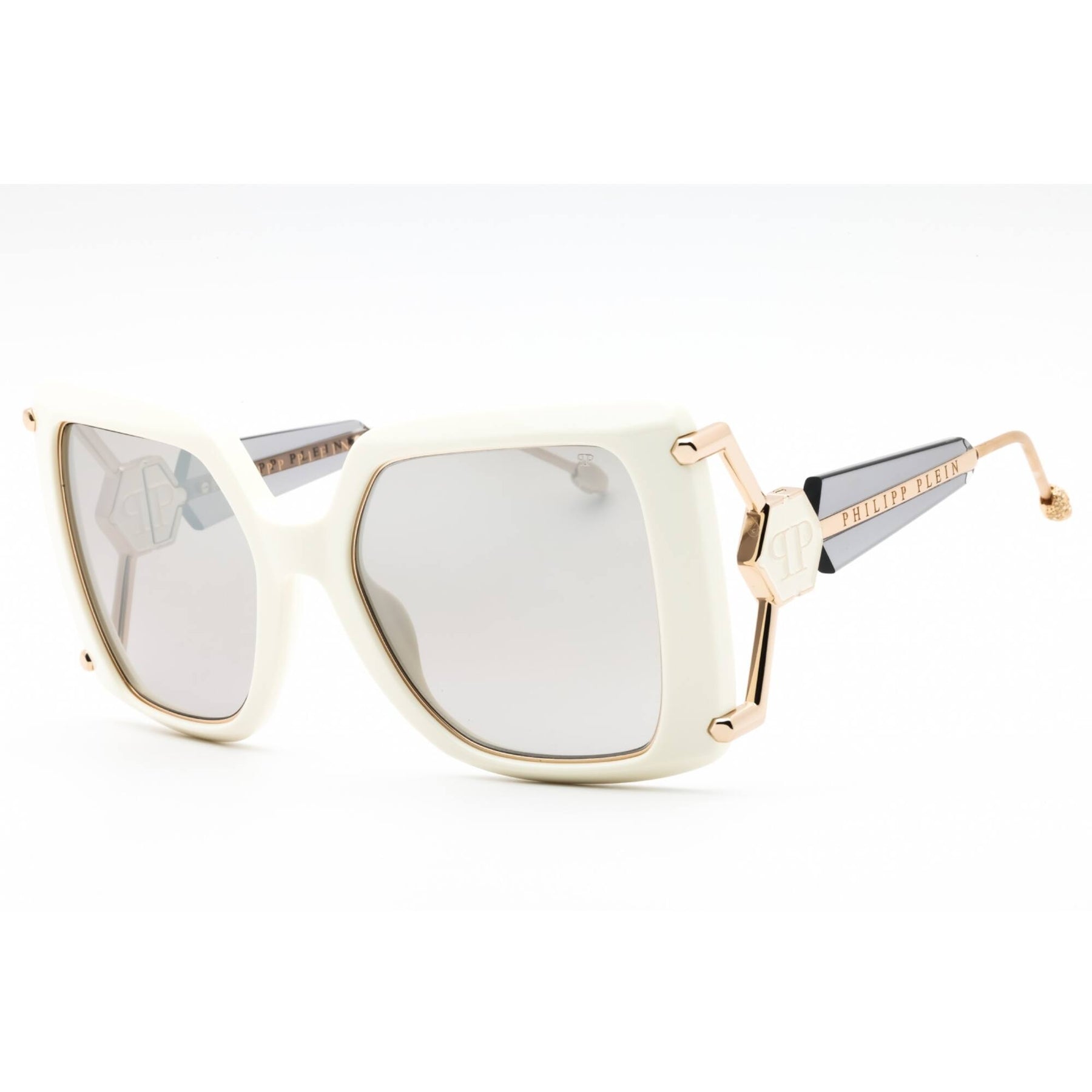 Philipp Plein Cream Sunglasses Philipp Plein VPP052M Cat Eye Glasses | Fashion Eyewear main image 3