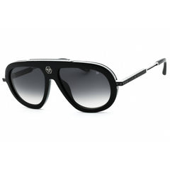 Philipp Plein Men's Sunglasses - Shiny Black/Silver Full Rim Frame | SPP151V 700Y