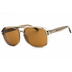 Tom Ford Men's Sunglasses - Shiny Light Brown Acetate Full Rim Navigator | FT1022 45E