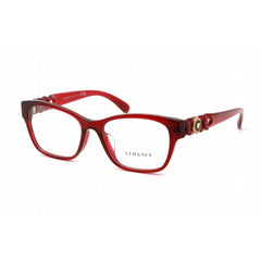 Versace Men's Eyeglasses - Transparent Red Plastic Full Rim Cat Eye | 0VE3306F 388