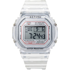 Invicta Unisex Watch - Activa Digital White Dial Transparent Strap | ACW424-005