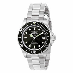 Invicta Men's Stainless Steel Watch - Pro Diver Quartz Black Dial Date | 9307