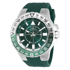 Invicta Men's Watch - Aviator Compass Green and Silver Tone Dial Rubber Strap | 21622
