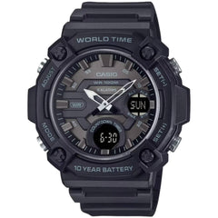 Casio Men's Watch World Time Black and Grey Dial Analog-Digital AEQ-120W-1BVCF
