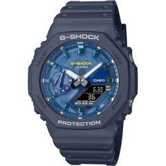 Casio Men's Watch G-Shock Navy Blue Resin Strap Analog-Digital GA-2100AS-2ACR