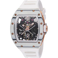 Invicta Men's Watch S1 Rally Automatic Skeleton Dial White Silicone Strap 49015