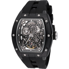 Invicta Men's Watch S1 Rally Chrono Black and Silver Skeleton Dial Strap 49018