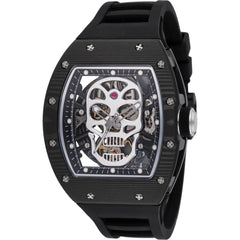Invicta Men's Watch S1 Rally Chrono Skeleton Dial Black Silicone Strap 49025