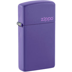 Zippo Windproof Pocket Lighter Slim Purple Matte with Classic Zippo Logo 1637ZL