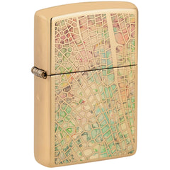 Zippo Windproof Pocket Lighter Dragonfly Wing Design High Polish Brass 46006