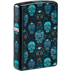 Zippo Windproof Lighter Traditional Sugar Skulls Design Glow-in-the-Dark 46017