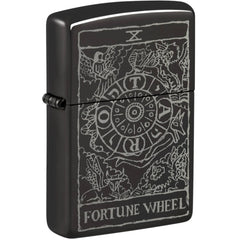 Zippo Windproof Lighter Wheel of Fortune design High Polish Black Finish 46138