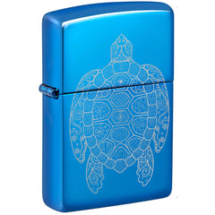 Zippo Windproof Lighter Zen Turtle Photo Image design High Polish Blue 46177