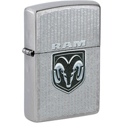 Zippo Windproof Lighter Dodge Ram Logo Design with Chain-Link Pattern 46227