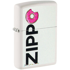 Zippo Windproof Pocket Lighter Frosted Zippo Design White Matte Finish 46240