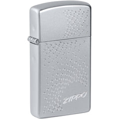 Zippo Windproof Pocket Lighter Slim Zippo Dot Design Satin Chrome 46271