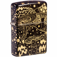 Zippo Windproof Pocket Lighter Mushroom Drift Design Tumbled Brass 46277