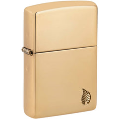 Zippo Windproof Pocket Lighter Armor High Polish Brass Flame Design Metal 46397