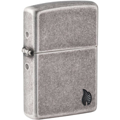 Zippo Windproof Pocket Lighter Armor Antique Silver Flame Design Metal 46399