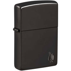 Zippo Windproof Pocket Lighter Armor High Polish Black Flame Design Metal 46402