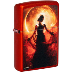 Zippo Pocket Lighter Mazzi Metallic Red Woman in Silhouette Design 46410