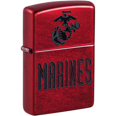 Zippo Windproof Pocket Lighter U.S. Marine Corps Candy Apple Red Metal 46418
