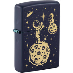 Zippo Windproof Pocket Lighter Lost in Space Laser Engraved Matte Navy 46423