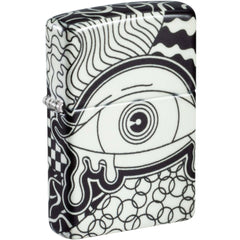 Zippo Windproof Pocket Lighter Vision Test Design Black and White Metal 46428