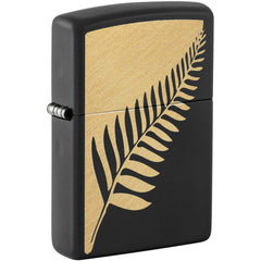 Zippo Windproof Pocket Lighter Zen Flora Design Matte Black Metal 46473