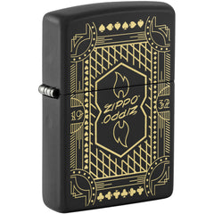 Zippo Windproof Pocket Lighter Zippo Lines Design Matte Black Metal 46483