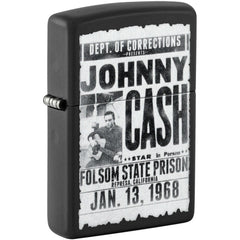 Zippo Windproof Pocket Lighter Johnny Cash Color Image Design Matte Black 46490