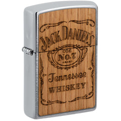 Zippo Windproof Pocket Lighter Jack Daniel's Woodchuck USA Brushed Chrome 48392