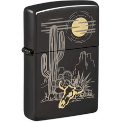 Zippo Windproof Lighter Two-Tone Western Design Classic High Polish Black 48968