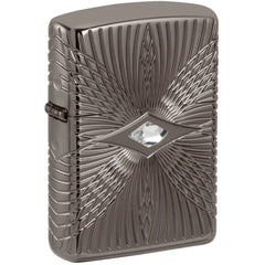 Zippo Windproof Lighter MultiCut Pattern Design with Crystal Black Ice 49291