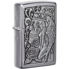 Zippo Windproof Lighter Skull and Angel Emblem Design Street Chrome Finish 49442