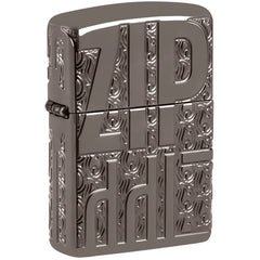 Zippo Windproof Lighter MultiCut Reverse Carve Zippo Design Black Ice 46312