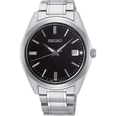 Seiko Men's Watch - Classic Quartz Black Dial Stainless Steel Bracelet | SUR311P1