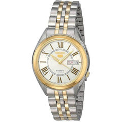 Seiko Men's Watch - Seiko 5 Automatic White Dial Two Tone Bracelet | SNKL36J1