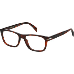 David Beckham Men's Eyeglasses - Red Havana Plastic Rectangular Frame | DB 7011 00UC