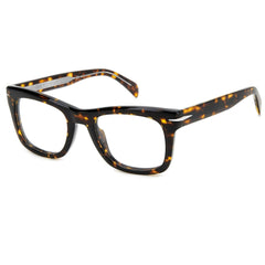 David Beckham Men's Eyeglasses - Havana Plastic Full Rim Cat Eye Frame | DB 7105 0086