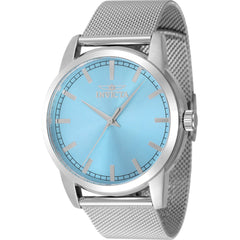 Invicta Men's Watch - Celestial Light Blue Dial Silver Steel Mesh Bracelet | 48508