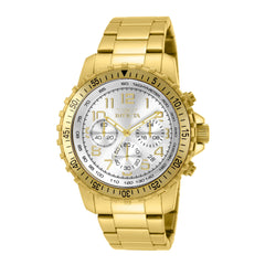 Invicta Men's Specialty Pilot Chronograph Watch - Silver Dial Yellow Gold Steel