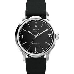 Timex Men's Watch - Marlin Power Reserve Black Dial Natural Leather Strap | TW2W59700
