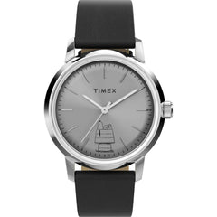 Timex Men's Watch - Marlin Peanuts Automatic Silver Dial Leather Strap | TW2Y10000