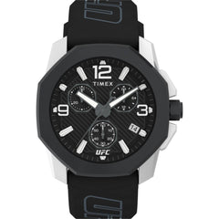 Timex Men's Watch - UFC Icon Quartz Chronograph Black Dial Silicone Strap | TW2V58600