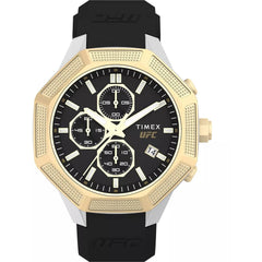 Timex Men's Watch - UFC King Chrono Gold Tone Bezel Black Dial Strap | TW2V87300
