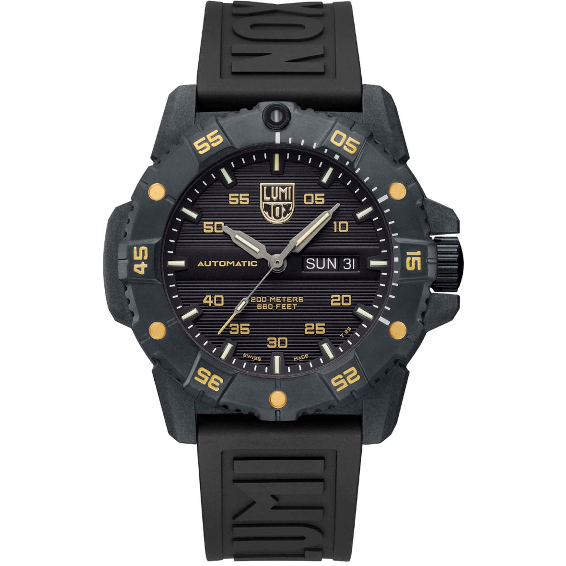 Luminox Men's Watch - Master Carbon Seal Automatic Black Dial Strap | XS.3865.GOLD