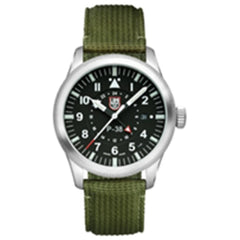 Luminox Men's Watch - P–38 Lightning Steel Case Black Dial Green Strap | XA.IE21