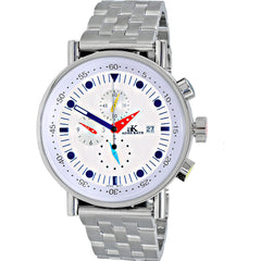 Adee Kaye Men's Watch - Mando-Mb Quartz White and Purple Dial Bracelet | AK2268-30SV
